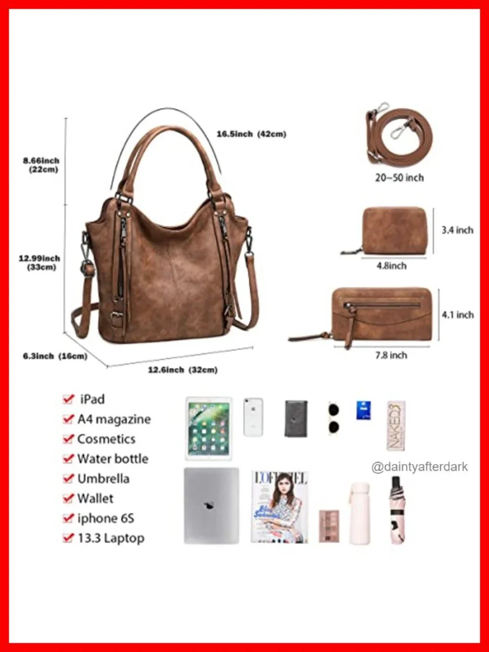 Hobo Bags for Women Faux Leather Shoulder Crossbody Purses Boho Handbag